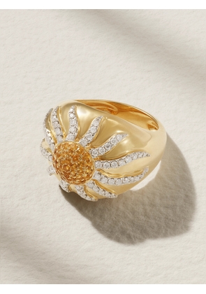 Yvonne Léon - 18-karat Gold, Citrine And Diamond Ring - 3,4,5