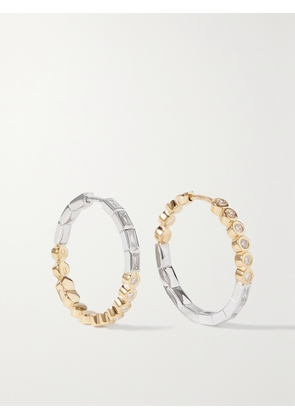 Yvonne Léon - 18-karat White And Yellow Gold Diamond Hoop Earrings - One size