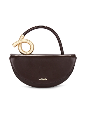 Cult Gaia Azariah Top Handle Bag in Chocolate.