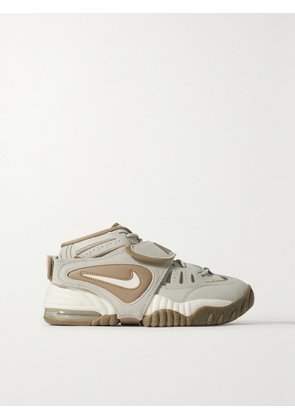 Nike - Air Adjust Force Embroidered Leather And Suede Sneakers - Gray - US5,US5.5,US6,US6.5,US7,US7.5,US8,US8.5,US9,US9.5,US10,US10.5,US11