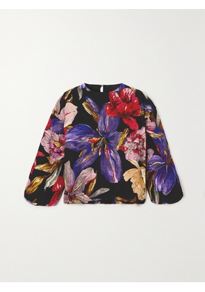 Dries Van Noten - Floral-print Jacquard Blouse - Black - FR 34,FR 36,FR 38,FR 40,FR 42,FR 44