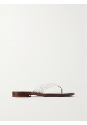 Chloé - + Net Sustain + Eres Broderie Anglaise Leather Flip Flops - White - IT35,IT36,IT37,IT38,IT39,IT40,IT41