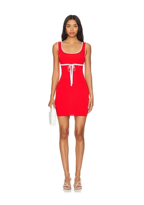 Amanda Uprichard Lucy Knit Mini Dress in Red. Size L. Also in S, M, XL.