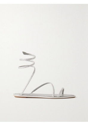 René Caovilla - Crystal-embellished Satin Sandals - Gray - IT35,IT36,IT36.5,IT37,IT37.5,IT38,IT38.5,IT39,IT39.5,IT40,IT40.5,IT41,IT42