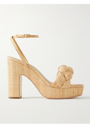 Loeffler Randall - Fae Braided Raffia Platform Sandals - Neutrals - US5,US6,US6.5,US7,US7.5,US8,US8.5,US9,US9.5,US10,US10.5,US11