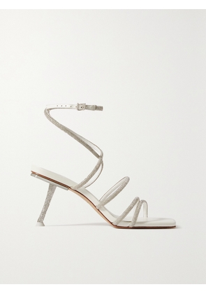 Cult Gaia - Isa Crystal-embellished Faux Leather Sandals - White - IT35,IT36,IT36.5,IT37,IT37.5,IT38,IT38.5,IT39,IT39.5,IT40,IT41