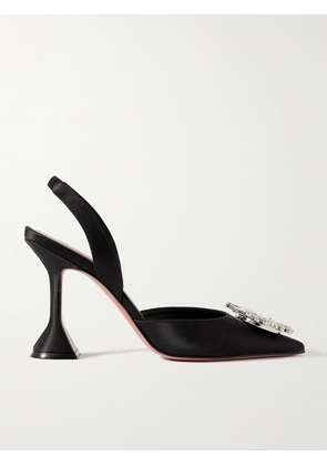 Amina Muaddi - Begum Glass Crystal-embellished Pvc Slingback Pumps - Black - IT35,IT35.5,IT36,IT36.5,IT37,IT37.5,IT38,IT38.5,IT39,IT39.5,IT40,IT40.5,IT41,IT41.5,IT42,IT43