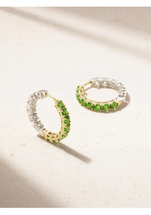 Yvonne Léon - 9-karat White And Yellow Gold, Topaz And Glass Hoop Earrings - One size