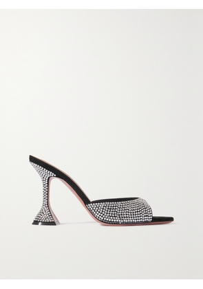 Amina Muaddi - Caroline Crystal-embellished Suede Mules - Black - IT35,IT35.5,IT36,IT36.5,IT37,IT37.5,IT38,IT38.5,IT39,IT39.5,IT40,IT40.5,IT41,IT41.5,IT42,IT42.5
