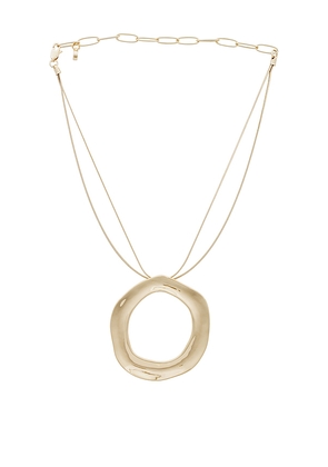 Ettika Open Circle Statement Necklace in Metallic Gold.