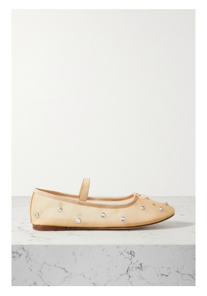 Loeffler Randall - Leonie Crystal-embellished Mesh Ballet Flats - Brown - US5,US5.5,US6,US6.5,US7,US7.5,US8,US8.5,US9,US9.5,US10,US10.5,US11,US11.5,US12