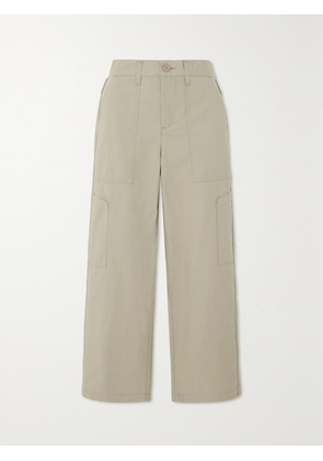 AGOLDE - Daria Utility Cropped Cotton-blend Poplin Wide-leg Pants - Neutrals - 23,24,25,26,27,28,29,30,31,32