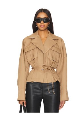 Camila Coelho Mari Jacket in Taupe. Size L. Also in XXS, XS, S, M, XL.