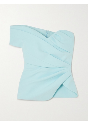 SAFIYAA - Jolee Asymmetric Ruched Stretch-crepe Top - Blue - FR 34,FR 36,FR 38,FR 40,FR 42,FR 44