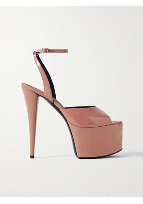 GIUSEPPE ZANOTTI - Khalifa Faux Patent-leather Platform Sandals - Neutrals - IT35,IT36,IT36.5,IT37,IT37.5,IT38,IT38.5,IT39,IT39.5,IT40,IT40.5,IT41,IT42
