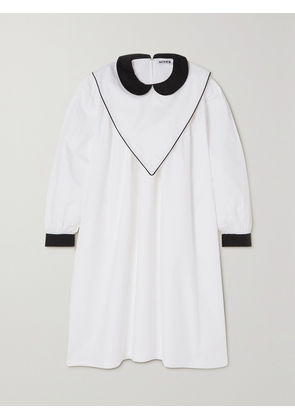 BATSHEVA - Penelope Embellished Cotton-poplin Mini Dress - White - US0,US2,US4,US6,US8,US10,US12,US18