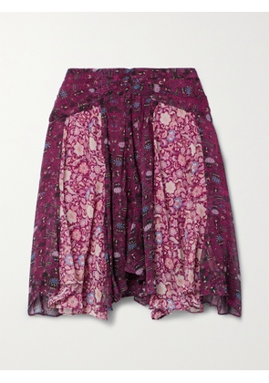Isabel Marant - Oda Floral-print Silk-crepon Mini Skirt - Pink - FR 34,FR 36,FR 38,FR 40,FR 42,FR 44