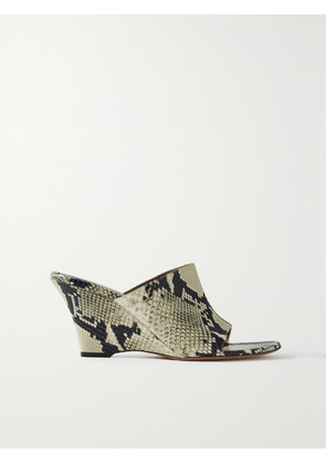 KHAITE - Marion Snake-effect Leather Mules - Animal print - IT36,IT36.5,IT37,IT37.5,IT38,IT38.5,IT39,IT39.5,IT40,IT40.5,IT41