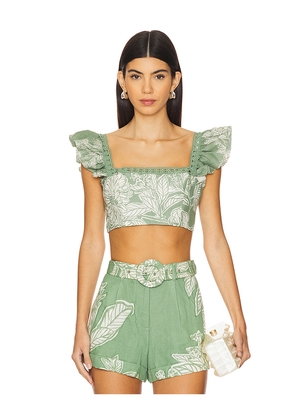 HEMANT AND NANDITA Crop Top in Green. Size M. Also in L, XL, XS.