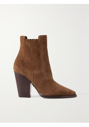 SAINT LAURENT - Theo Suede Ankle Boots - Brown - IT34,IT34.5,IT35,IT35.5,IT36,IT36.5,IT37,IT37.5,IT38,IT38.5,IT39,IT39.5,IT40,IT40.5,IT41,IT41.5,IT42