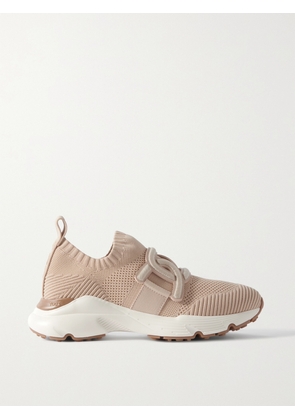 Tod's - Kate Rubber-trimmed Mesh And Stretch-knit Slip-on Sneakers - Neutrals - IT35,IT35.5,IT36,IT36.5,IT37,IT37.5,IT38,IT38.5,IT39,IT39.5,IT40,IT40.5,IT41,IT42
