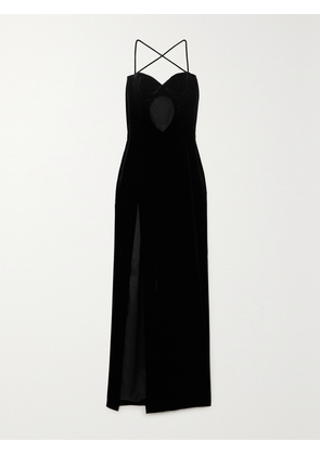 Alessandra Rich - Cutout Stretch-velvet Gown - Black - IT36,IT38,IT40,IT42,IT44,IT46