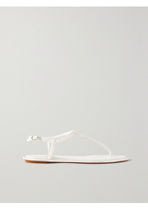 René Caovilla - Diana Crystal-embellished Satin Sandals - White - IT36,IT36.5,IT37,IT37.5,IT38,IT38.5,IT39,IT39.5,IT40,IT40.5,IT41,IT41.5,IT42