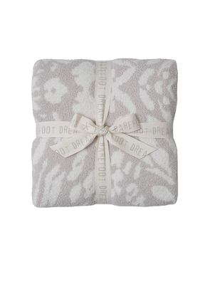 Barefoot Dreams CozyChic Fauna Leopard Throw in Light Grey.