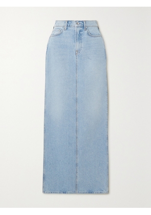 GRLFRND - Amara Denim Maxi Skirt - Blue - 23,24,25,26,27,28,29,30,31,32