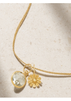 Pippa Small - 18-karat Gold, Cord Aquamarine Necklace - One size