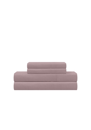 Barefoot Dreams King Washed Bamboo Sheet Set in Mauve.