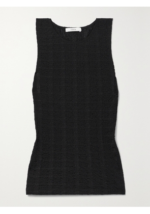 VINCE - Shirred Stretch-jersey Tank - Black - x small,small,medium,large,x large