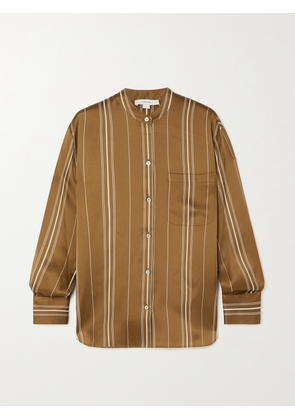 VINCE - Striped Silk-satin Shirt - Green - x small,small,medium,large,x large