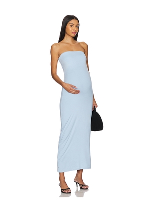 BUMPSUIT The Zoe Midi Dress in Powedered Blue in Baby Blue. Size L. Also in M, S, XL, XS.