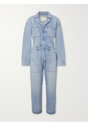 Citizens of Humanity - + Net Sustain Amel Cropped Organic Denim Jumpsuit - Blue - x small,small,medium,large,x large