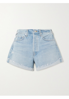 Citizens of Humanity - + Net Sustain Annabelle Distressed Organic Denim Shorts - Blue - 23,24,25,26,27,28,29,30,31,32,33