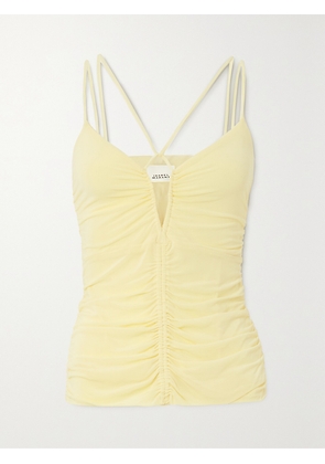 Isabel Marant - Leila Ruched Stretch-jersey Top - Yellow - FR 34,FR 36,FR 38,FR 40,FR 42,FR 44