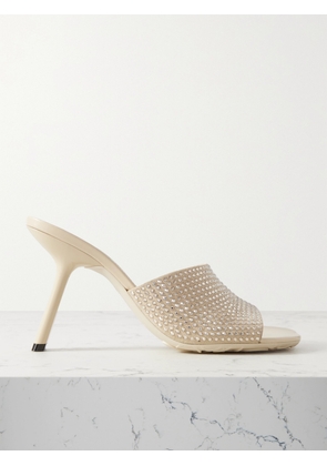LOEWE - Petal Crystal-embellished Suede Mules - Neutrals - IT35,IT36,IT37,IT38,IT39,IT40,IT41