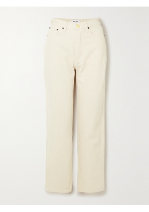 STILL HERE - Blue Ridge Embroidered Crochet-trimmed Cotton-twill Straight-leg Pants - Cream - 23,24,25,26,27,28,29,30,31,32