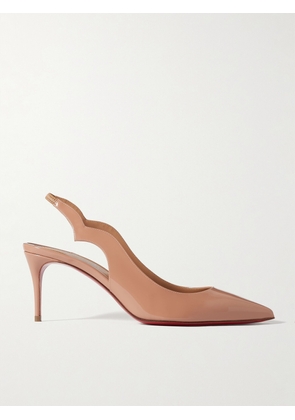 Christian Louboutin - Hot Chick 70 Patent-leather Slingback Pumps - Neutrals - IT35,IT35.5,IT36,IT36.5,IT37,IT37.5,IT38,IT38.5,IT39,IT39.5,IT40,IT40.5,IT41,IT41.5,IT42