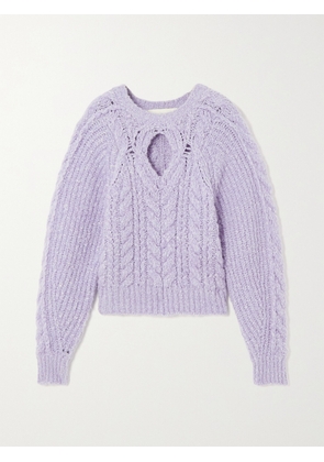 Isabel Marant - Noelys Cutout Cable-knit Sweater - Purple - FR 34,FR 36,FR 38,FR 40,FR 42,FR 44