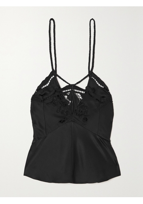 Isabel Marant - Joys Guipure Lace-trimmed Silk-satin Camisole - Black - FR 34,FR 36,FR 38,FR 40,FR 42,FR 44