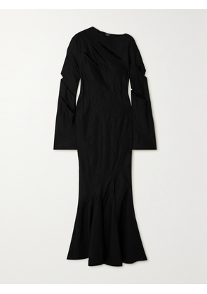 A.W.A.K.E. MODE - Cutout Linen, Cupro And Cotton-blend Maxi Dress - Black - FR 34,FR 36,FR 38,FR 40,FR 42,FR 44