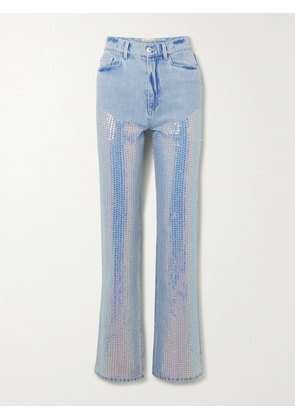 WANDLER - + Net Sustain Rose Sequined High-rise Straight-leg Organic Jeans - Blue - 24,25,26,27,28,29,30,31,32