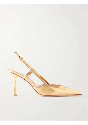 Gianvito Rossi - Ascent 85 Mirrored-leather Slingback Pumps - Gold - IT35,IT36,IT36.5,IT37,IT37.5,IT38,IT38.5,IT39,IT39.5,IT40,IT40.5,IT41,IT41.5,IT42