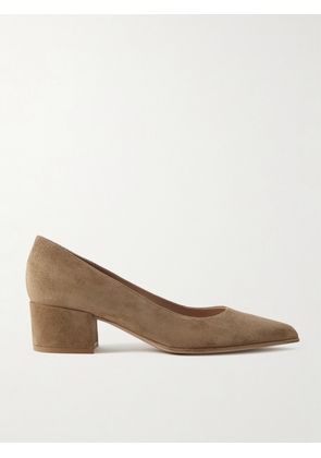 Gianvito Rossi - Piper 45 Suede Pumps - Neutrals - IT34,IT35,IT35.5,IT36,IT36.5,IT37,IT37.5,IT38,IT38.5,IT39,IT39.5,IT40,IT40.5,IT41,IT41.5,IT42