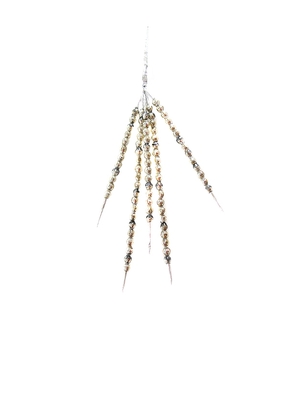 Cody Foster & Co Mid Century Beaded Spray in Metallic Silver.