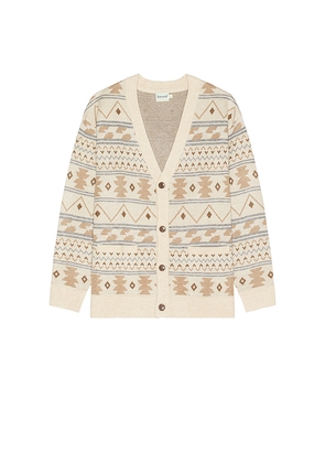 Bound Aztec Grandad Cardigan in Cream. Size L. Also in M.