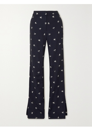 Erdem - Floral-jacquard Straight-leg Pants - Blue - UK 6,UK 8,UK 10,UK 12,UK 14,UK 16