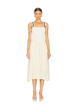 Central Park West Basque Waist Bodycon Dress in Ivory. Size L. Also in M, S.